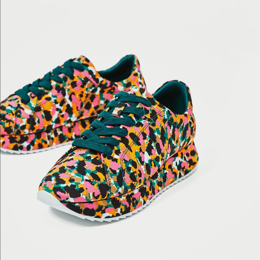 Zara Printed Satin Sneakers Sz 36| 6 US - Picture 3 of 9